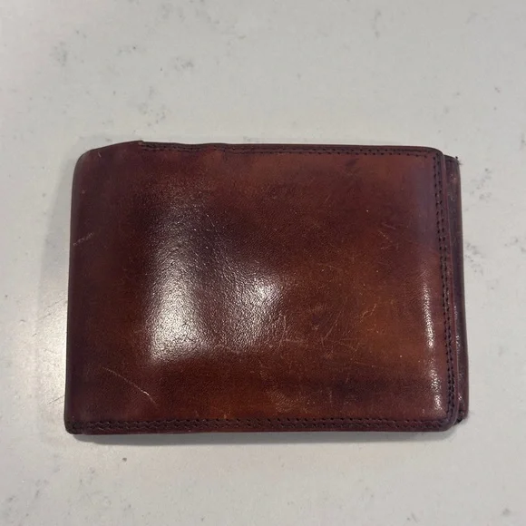 Vera Pelle Men’s  Brown Leather Bi-Fold Wallet - Picture 4 of 16